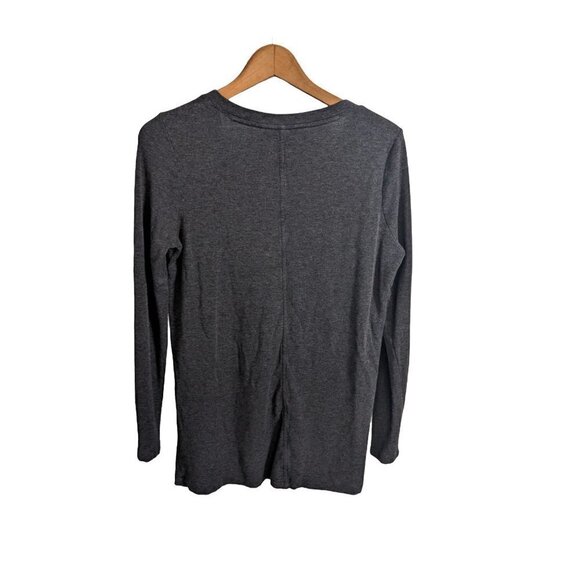 LOU and Grey Long Sleeve Charcoal Gray V-neck Shirt Size XS - Picture 2 of 6